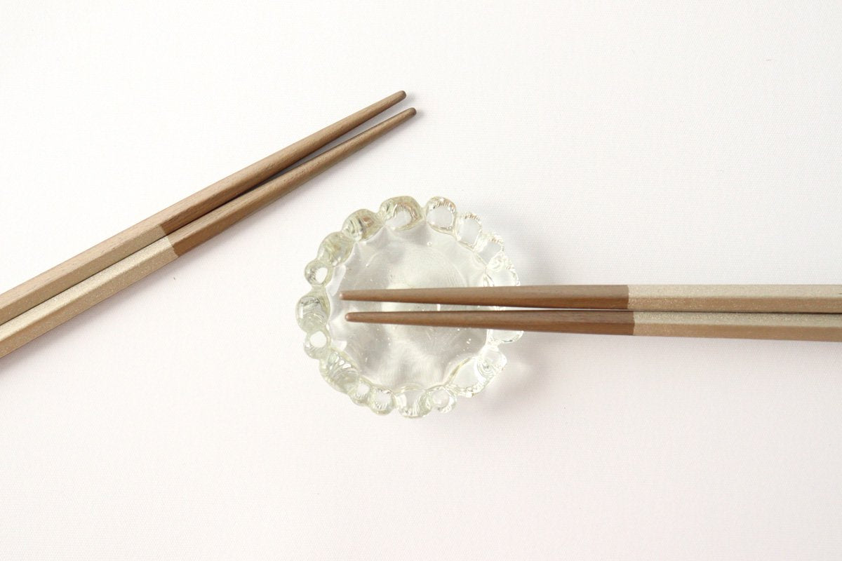 Pentagonal chopsticks wipe lacquer white silver KORINDO