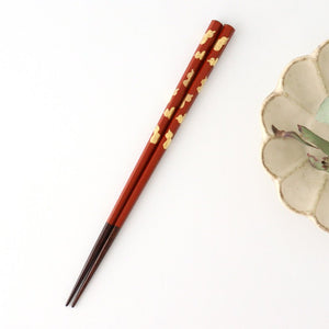 Echizen chopsticks hexagonal gold leaf six gourds washed red KORINDO