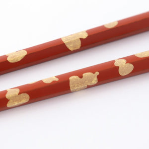 Echizen chopsticks hexagonal gold leaf six gourds washed red KORINDO