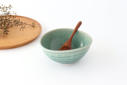 15cm/5.9in Flexible pot Green Ceramic Saheigama Shigaraki ware