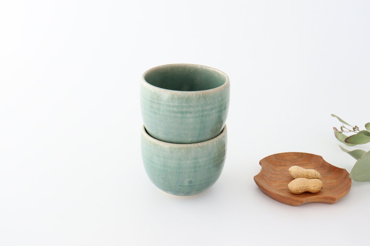 Pumped green pottery Saheigama Shigaraki ware