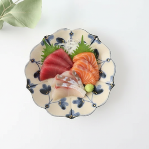 Bellflowershaped Plate Blue Flower Semi-Porcelain 15cm/5.9in | Arita Ware