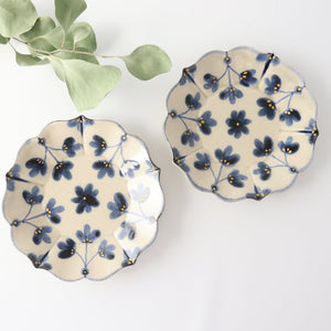 15cm/5.9in Bellflower plate, semi-porcelain, flower pattern, Arita ware