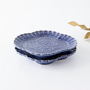 Ruri glaze cloud-shaped plate pottery Yuya Ishida