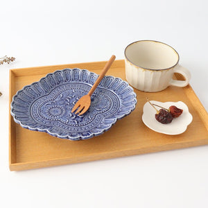 Ruri glaze cloud-shaped plate pottery Yuya Ishida