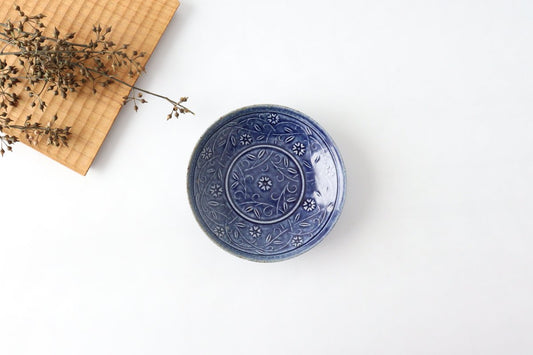 Luli glaze flower pattern small plate Pottery Yuya Ishida