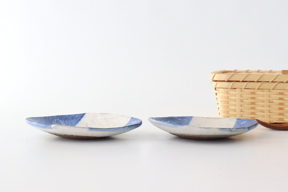 [Uchiru special order] Mini plate line pottery Yamakirai Tobo Shigaraki ware