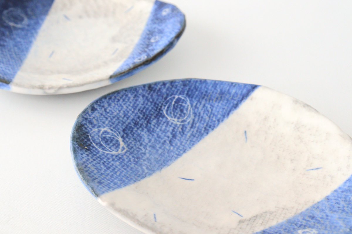 [Uchiru special order] Mini plate line pottery Yamakirai Tobo Shigaraki ware