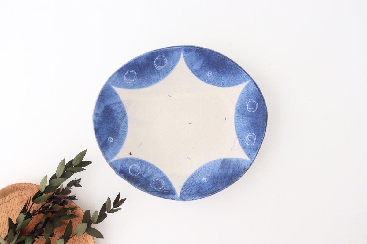 [Uchiru special order] Flexible plate, medium round pottery, Yamakirai Pottery, Shigaraki ware