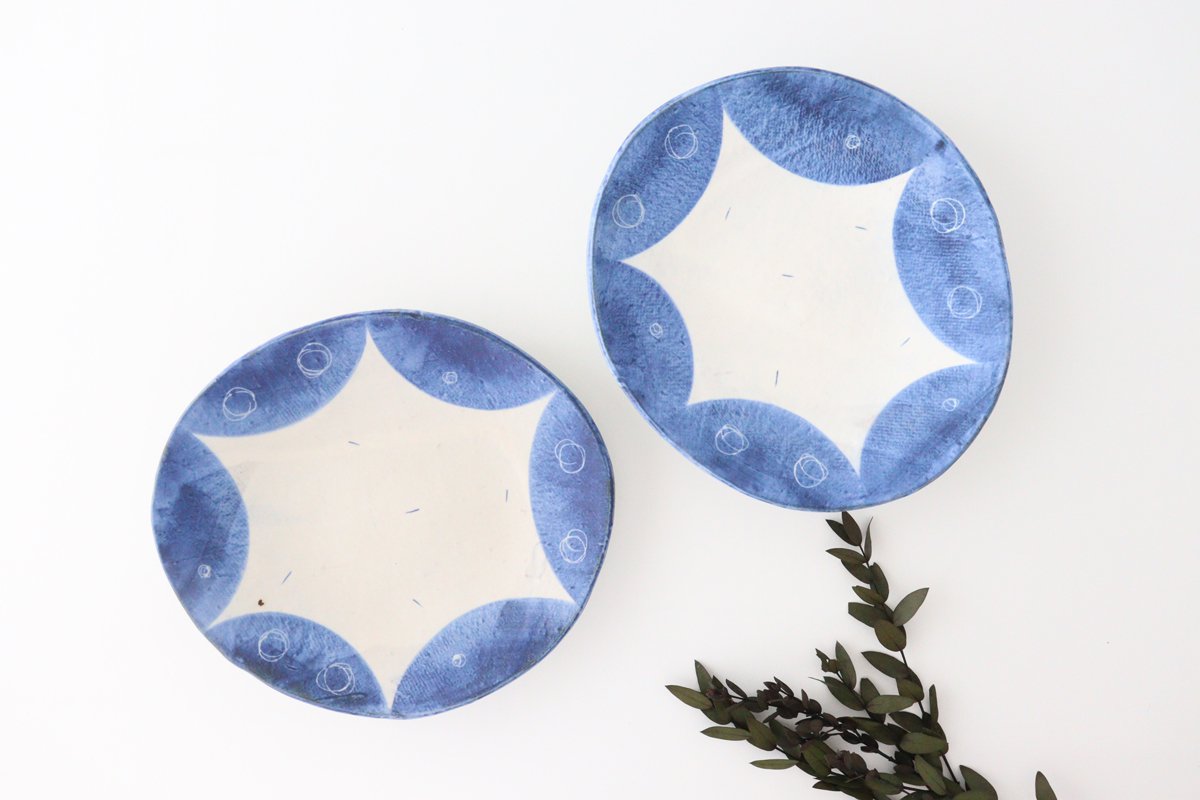 [Uchiru special order] Flexible plate, medium round pottery, Yamakirai Pottery, Shigaraki ware