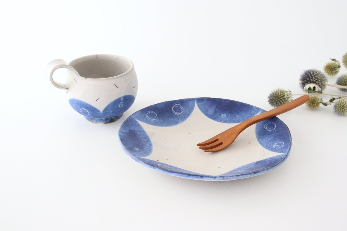 [Uchiru special order] Flexible plate, medium round pottery, Yamakirai Pottery, Shigaraki ware