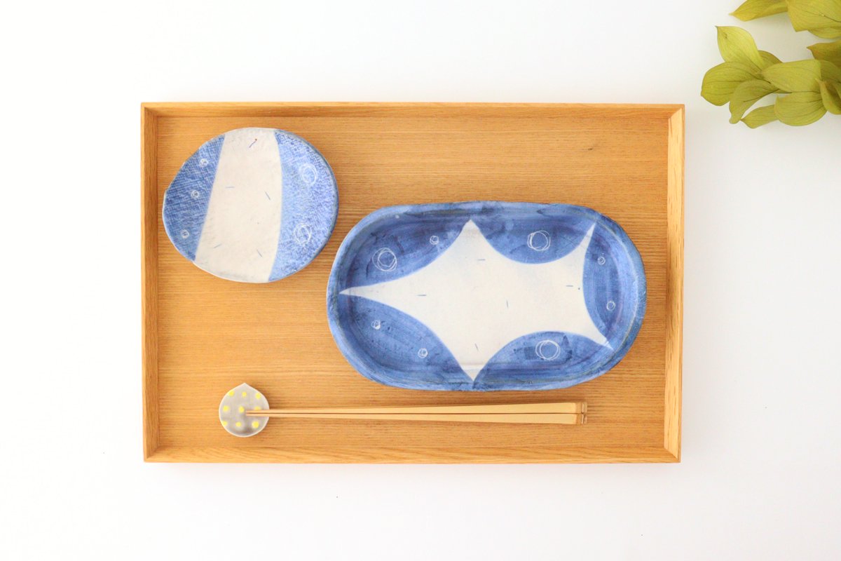 [Uchiru special order] Rectangular plate, round pottery, Yamakirai Pottery, Shigaraki ware