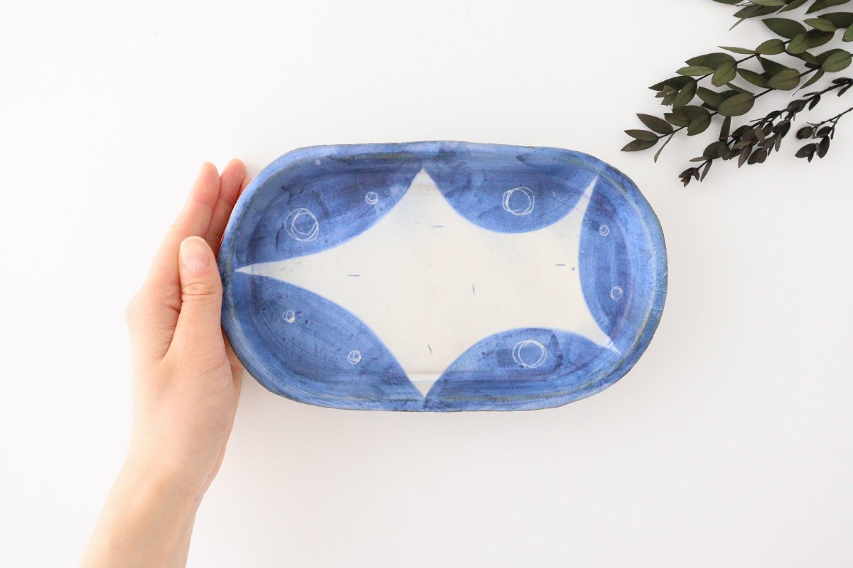 [Uchiru special order] Rectangular plate, round pottery, Yamakirai Pottery, Shigaraki ware