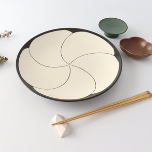 24cm/9.4in Plate Ceramic NEZIRI Plum Hasami Ware