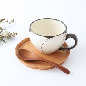 Soup mug pottery NEZIRI plum Hasami ware