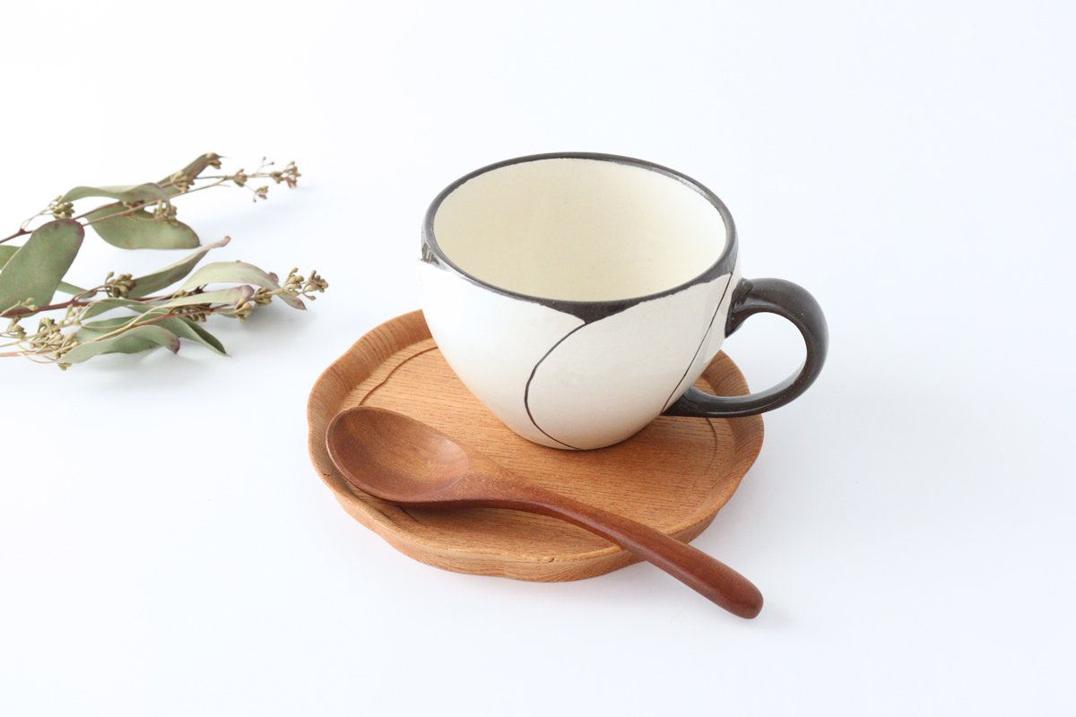 Soup mug pottery NEZIRI plum Hasami ware