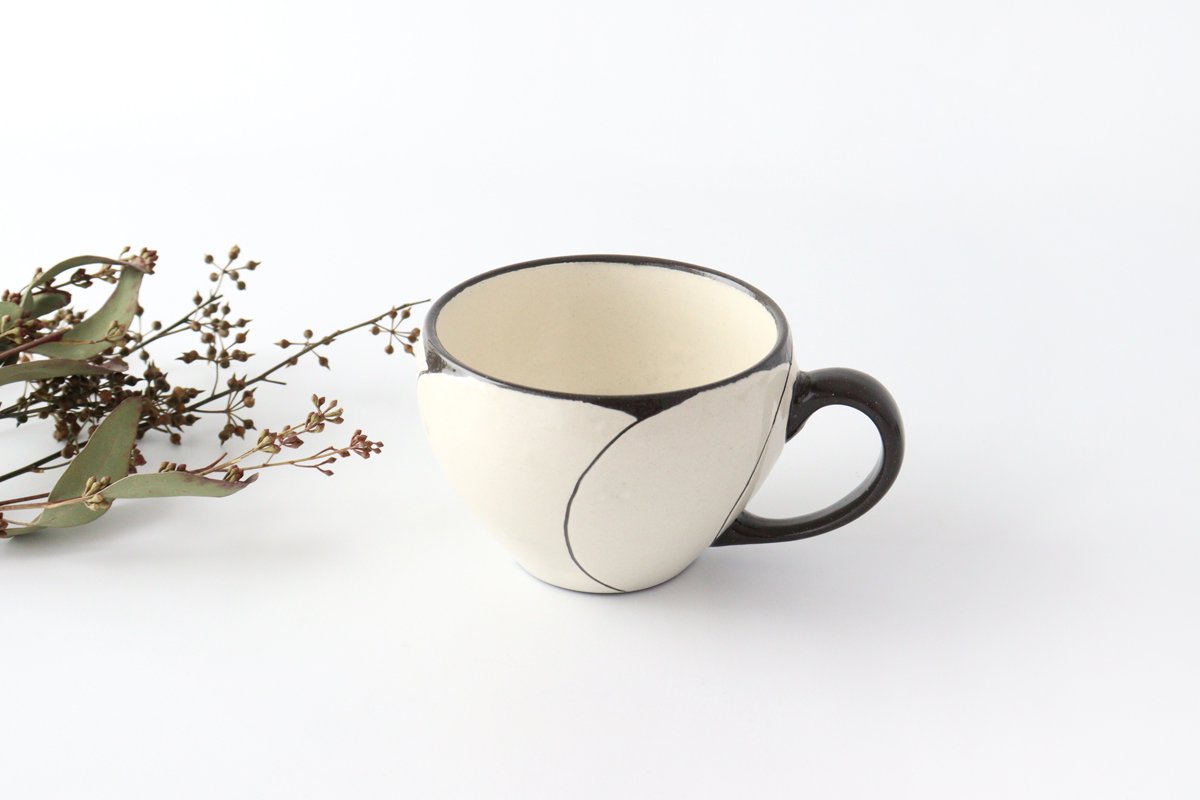 Soup mug pottery NEZIRI plum Hasami ware