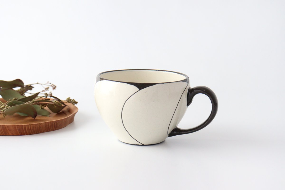 Soup mug pottery NEZIRI plum Hasami ware