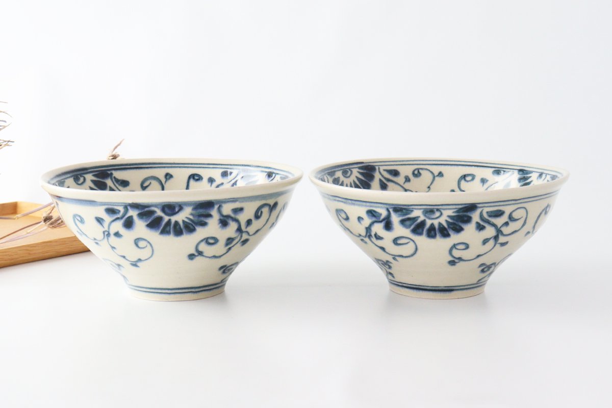 Blueannan Ramen Bowl Flower | Mino Ware