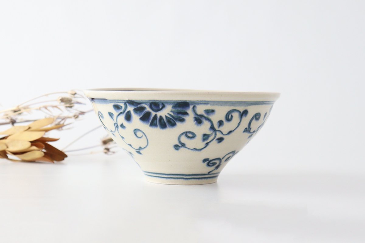 Blueannan Ramen Bowl Flower | Mino Ware