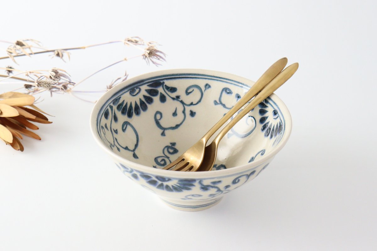 Blueannan Ramen Bowl Flower | Mino Ware