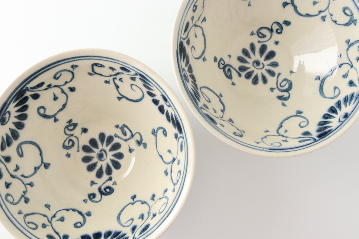 Blueannan Ramen Bowl Flower | Mino Ware