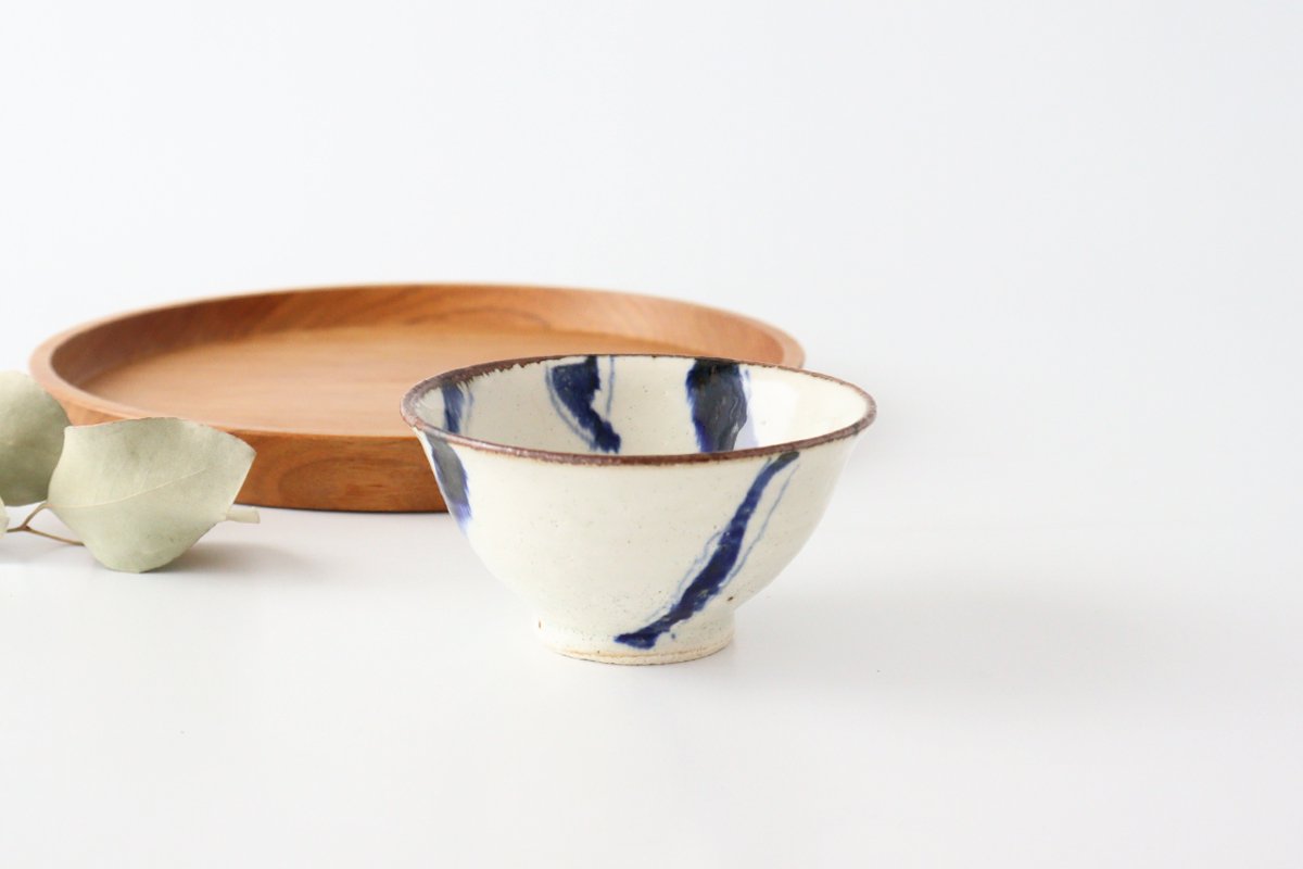 Minami Kiln Annanrakugaki Rice Bowl Gosu  | Mino Ware