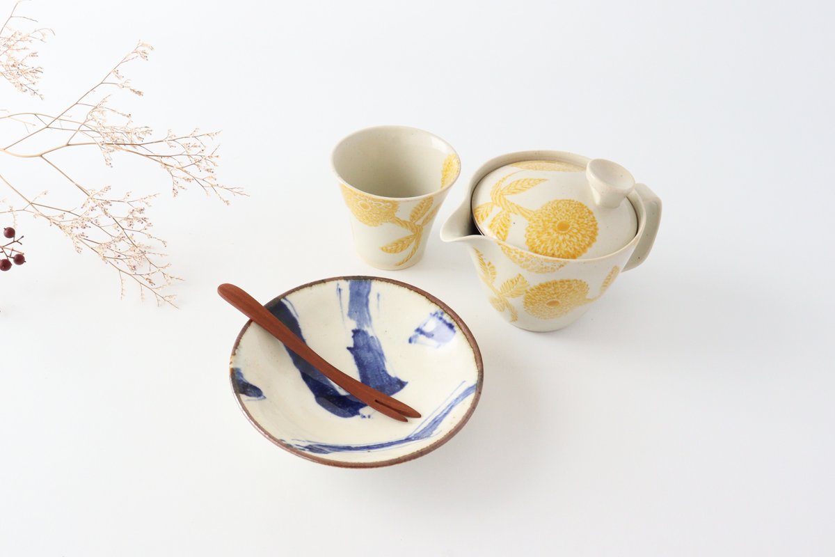 12cm/4.7in Plate Annan Raku Painting Goth Ceramic Minami Kiln Mino Ware