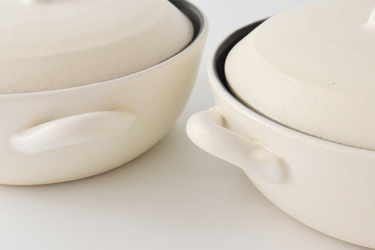 Induction Safe Donabe White | Japanese Clay Pot Banko Ware