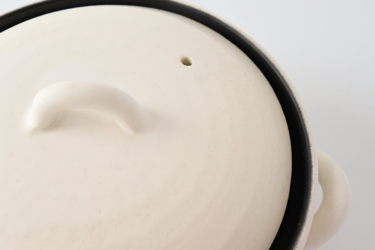 Induction Safe Donabe White | Japanese Clay Pot Banko Ware