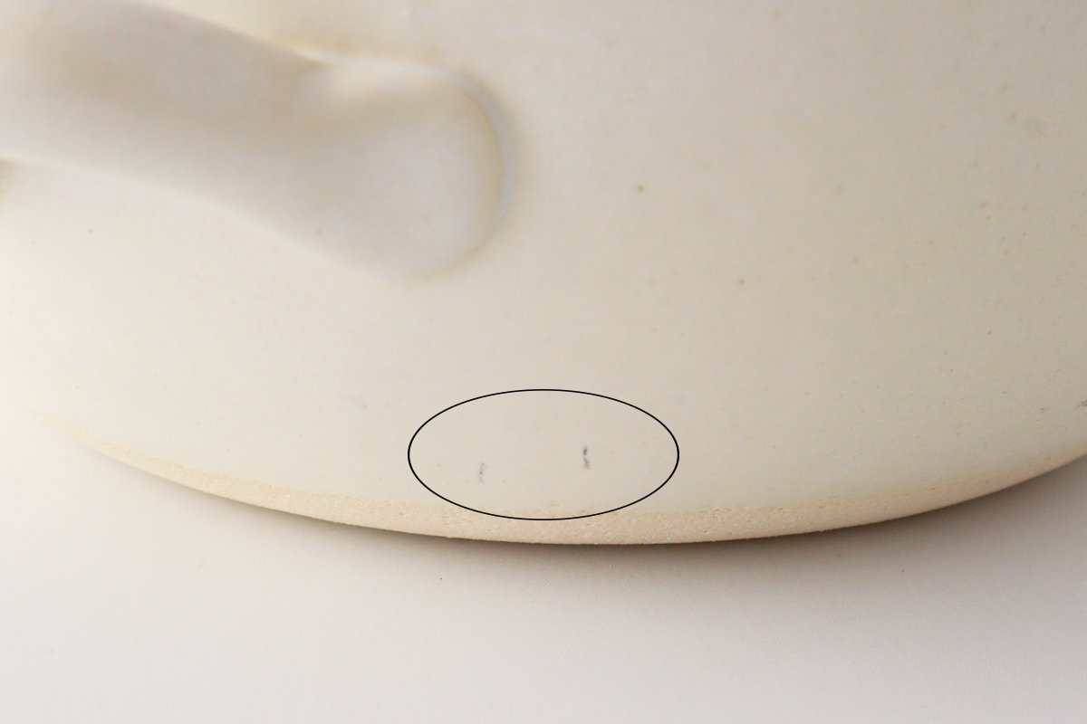 IH clay pot No. 8, white heat-resistant pottery, Banko ware