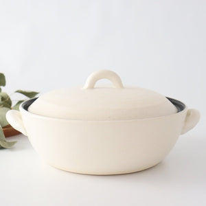 Induction Safe Donabe White | Japanese Clay Pot Banko Ware