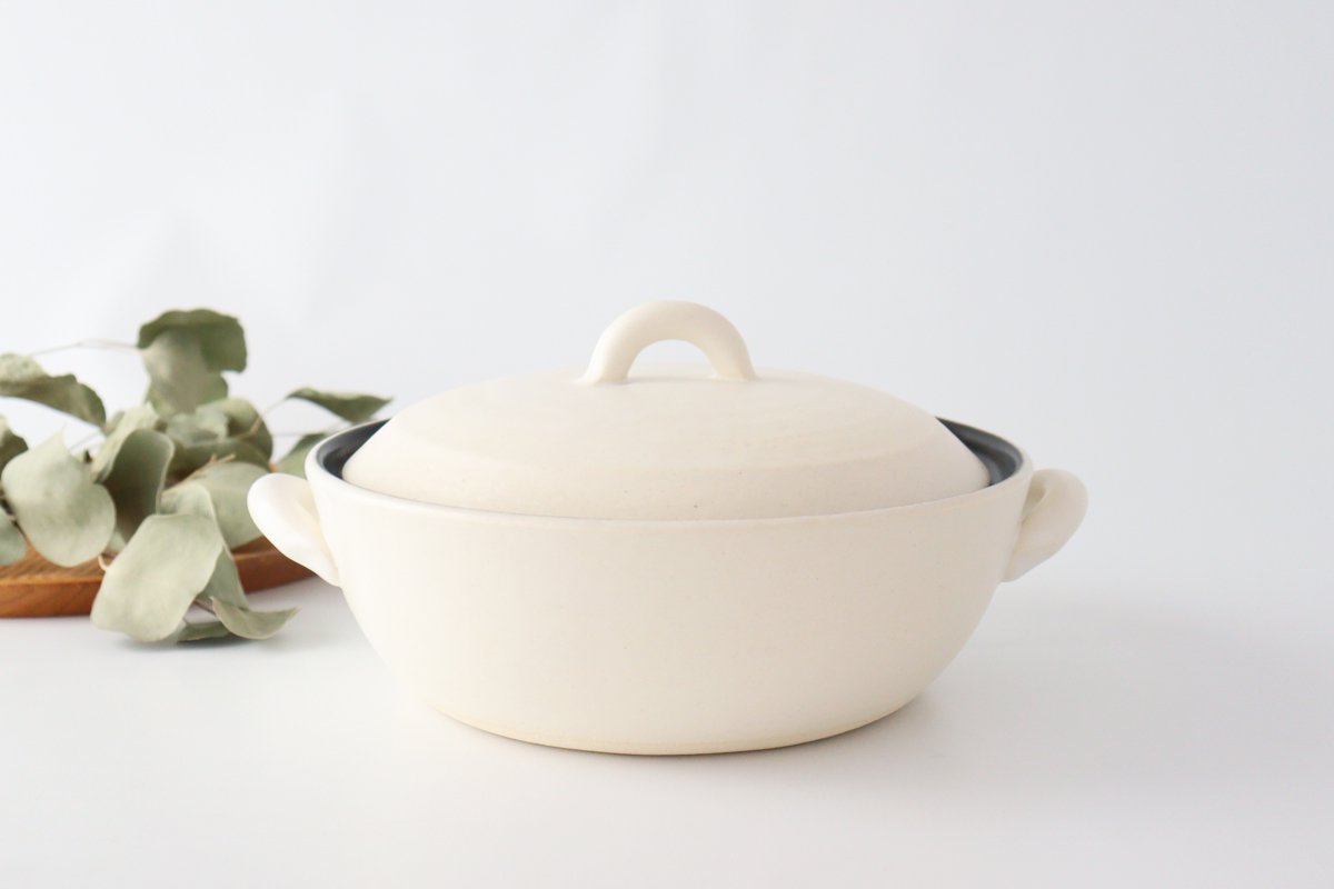 Induction Safe Donabe White | Japanese Clay Pot Banko Ware