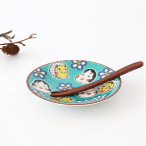 Lucky small plate, Hyottoko pot, porcelain, Seikyo kiln, Kutani ware