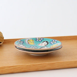 Lucky small plate, Hyottoko pot, porcelain, Seikyo kiln, Kutani ware