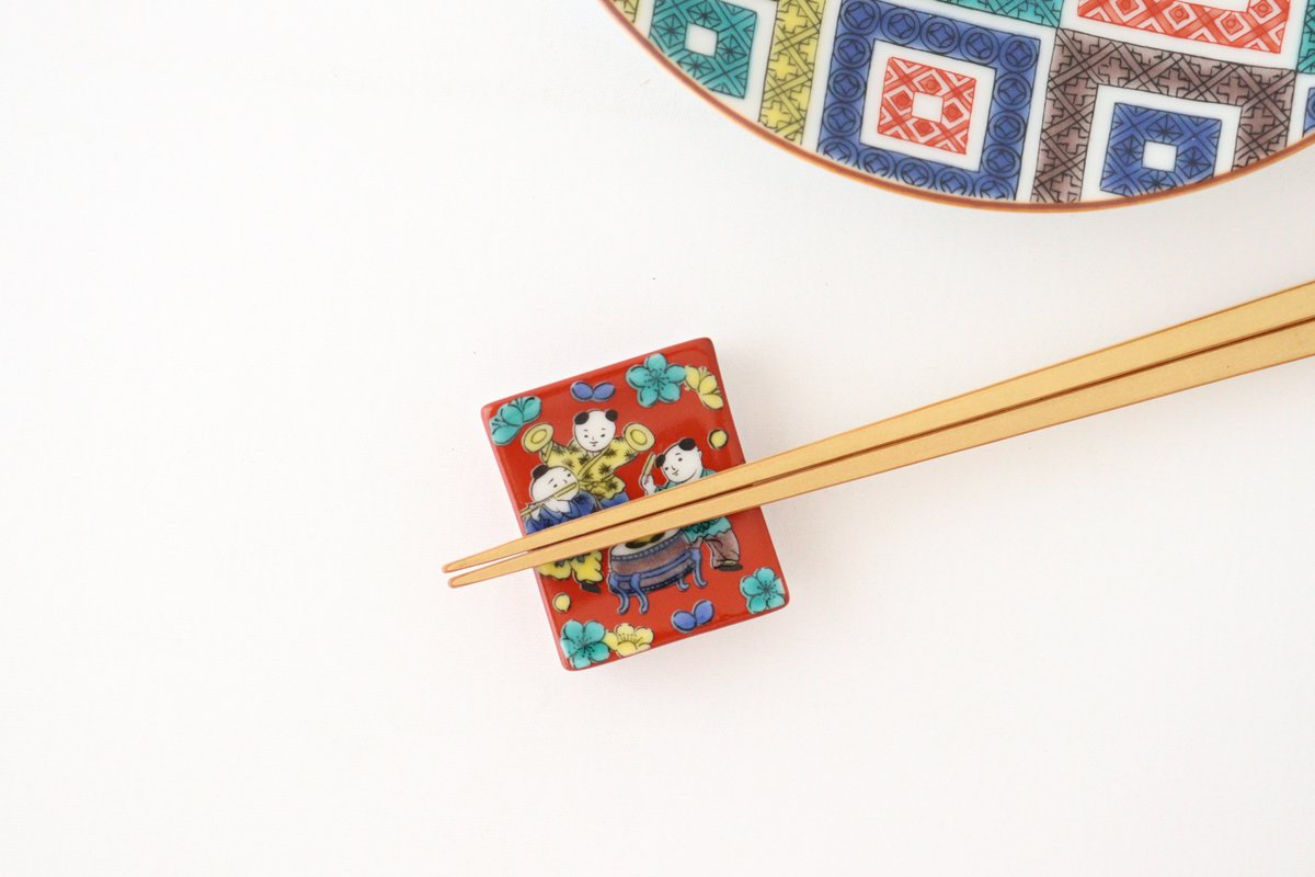 Seikogama Colored Chopstick Rest Karako | Hashioki Kutani Ware