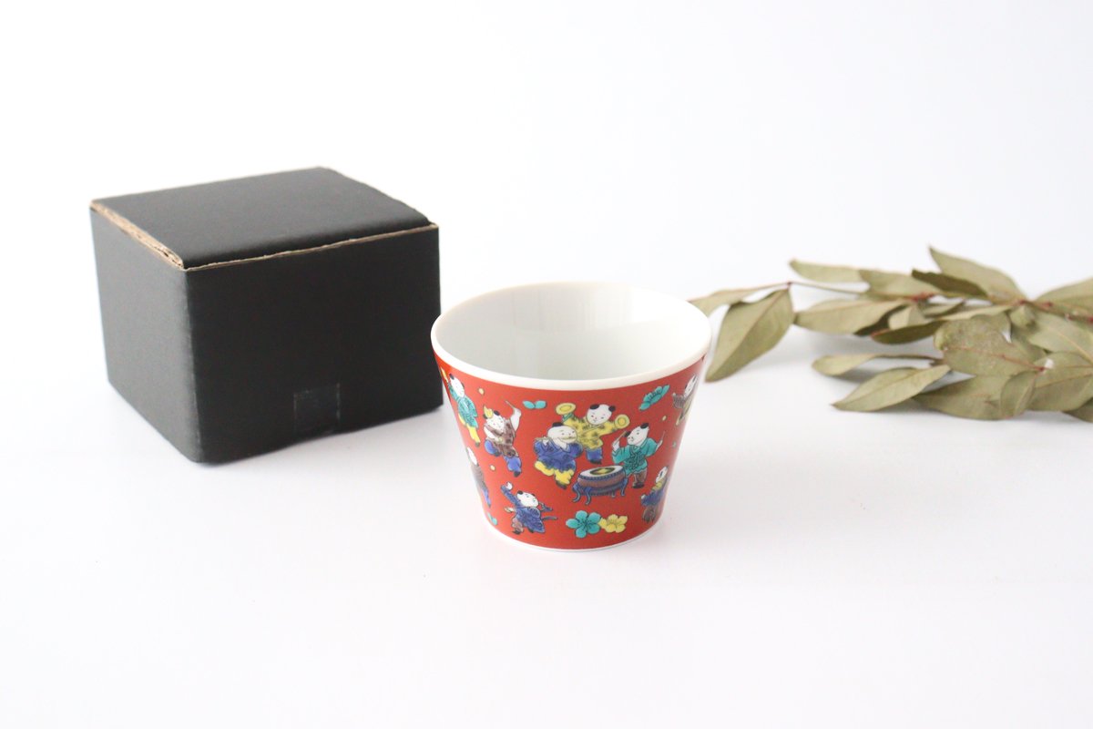 Jushu cup, wooden rice, porcelain, Seikogama Kutani ware
