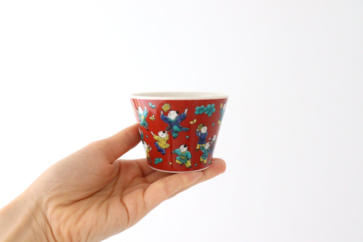 Jushu cup, wooden rice, porcelain, Seikogama Kutani ware