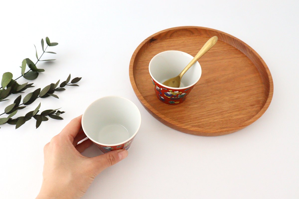 Jushu cup, wooden rice, porcelain, Seikogama Kutani ware