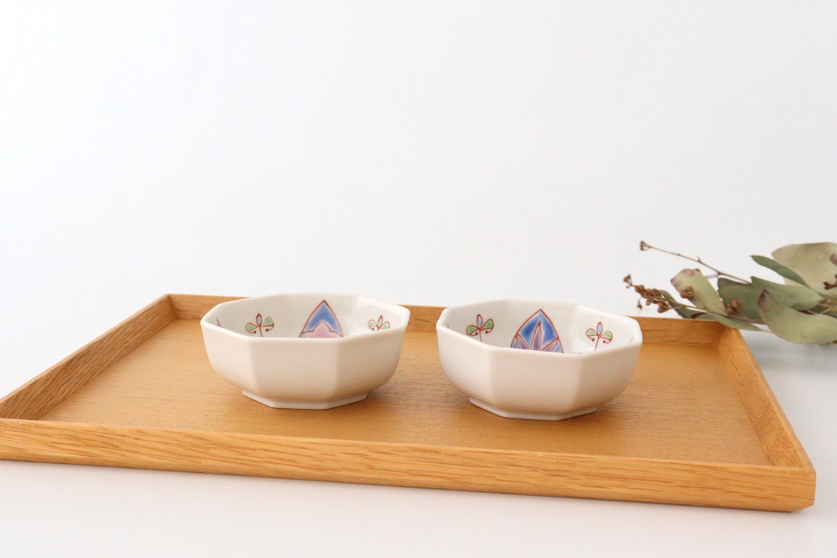 Octagonal Small Bowl Blue Dream Porcelain Ginshu Kiln Kutani Ware