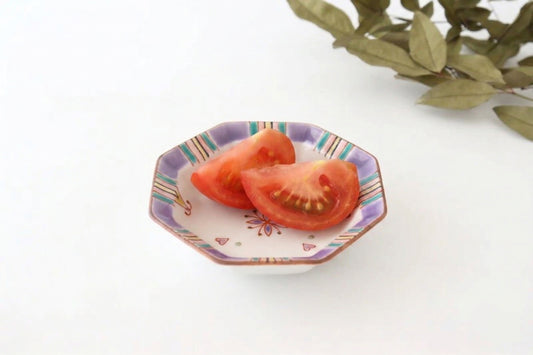 Ginshu Kiln Octagonal Small Colored Plate | Kutani Ware