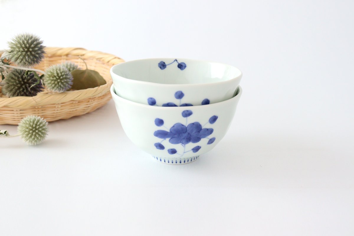 Large rice bowl, porcelain, peonies, Arita ware