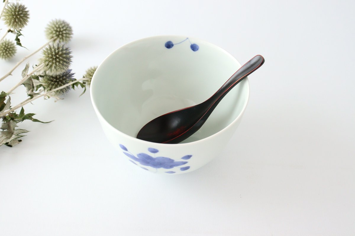 Round noodle bowl, porcelain, peonies, Arita ware