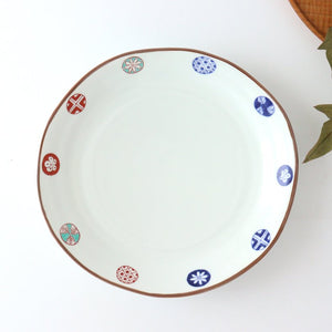 Thousand steps 24cm/9.4in plate porcelain dyed Nishikimaru pattern Arita ware