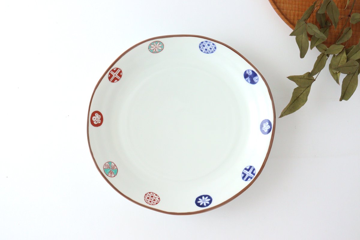 Thousand steps 24cm/9.4in plate porcelain dyed Nishikimaru pattern Arita ware