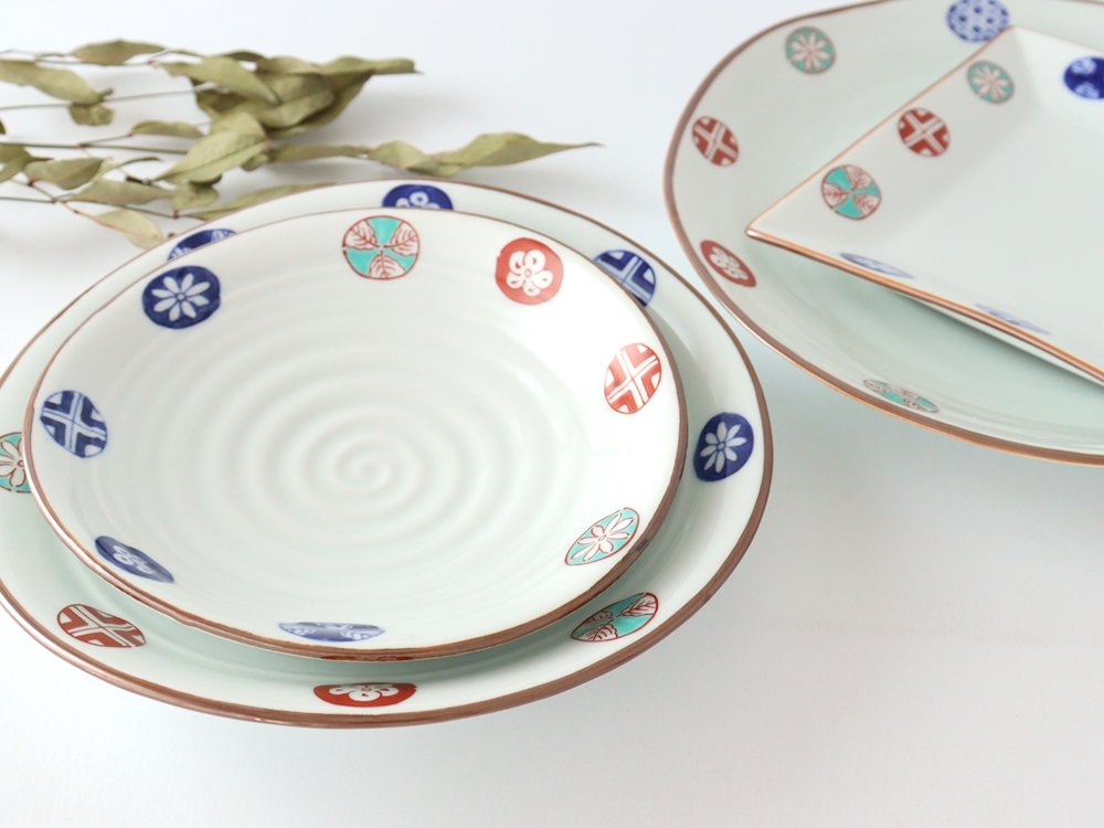 Squre Plate Round Pattern 16.5㎝/6.49in | Sushi Plate Arita Ware