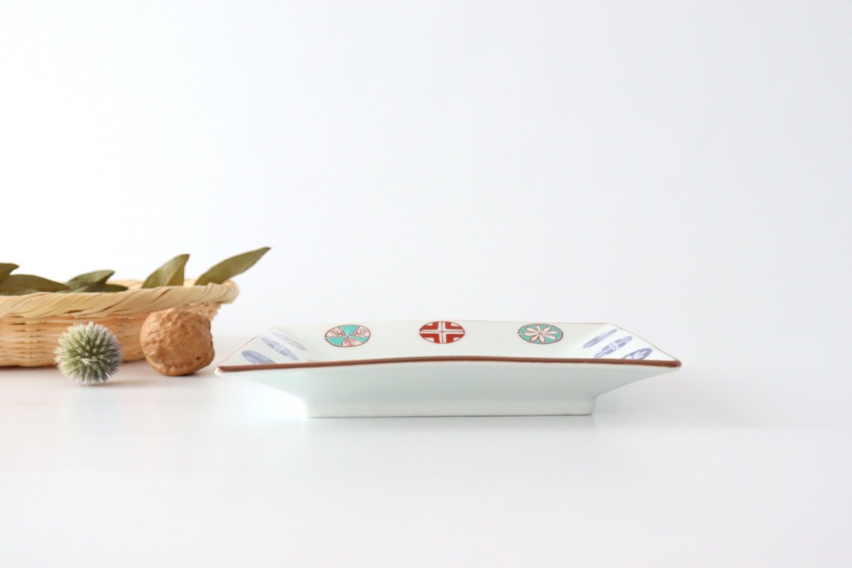 Squre Plate Round Pattern 16.5㎝/6.49in | Sushi Plate Arita Ware