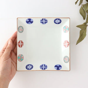 Squre Plate Round Pattern 16.5㎝/6.49in | Sushi Plate Arita Ware