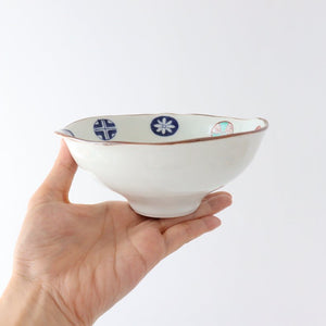 Cutting Bowl Porcelain Dyed Nishiki Maru Crest Arita Ware