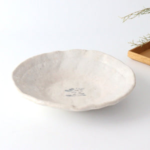 Kitagama Kasen Hiroshige Kato Flat Bowl White Flower | Serving Bowl Seto Ware